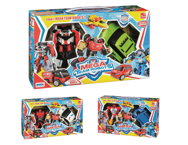 ROBOT TRASFORMER VEICOLI MEGA TEAM