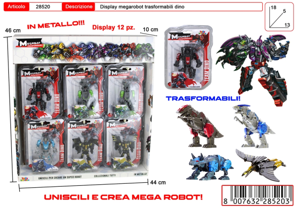 ROBOT MEGABOT DIECAST DINOSAURS