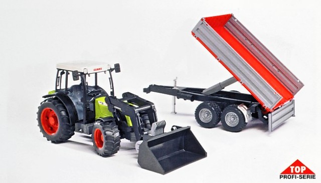 BRUDER TRATTORE CLAAS C/CARRO E BENNA