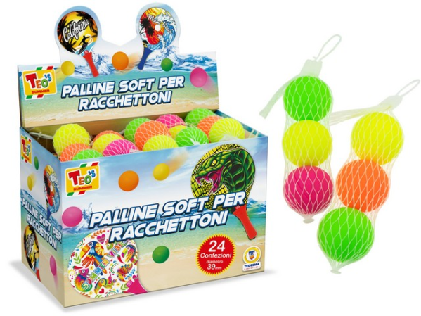 PALLINE PER RACCHETTONE DA SPIAGGIA 3PZ