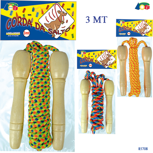 CORDA SALTO MULTICOLORE MT. 3 IN BUSTA — immagine 1