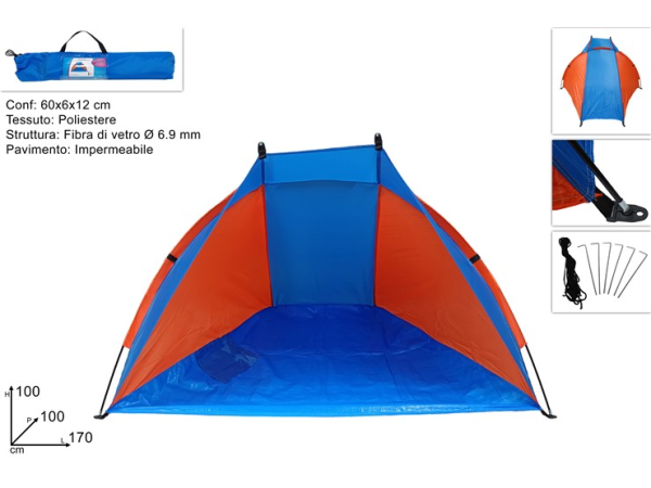 OUTDOOR TENDA PARASOLE 170x100x100cm POLY